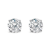 14K White Gold 2.00 Cttw Lab Grown Round Brilliant-Cut Diamond Classic 4-Prong Stud Earrings With Screw Backs (F-G Color, VVS2-VS1 Clarity)